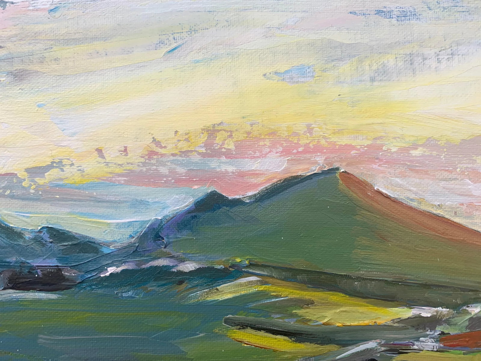Original Abstract Landscape Painting of the Scottish Highlands by British Artist - 11