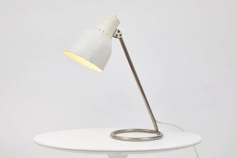 1960s Mid-Century Modern Bag Turgi White Table Lamp - 3