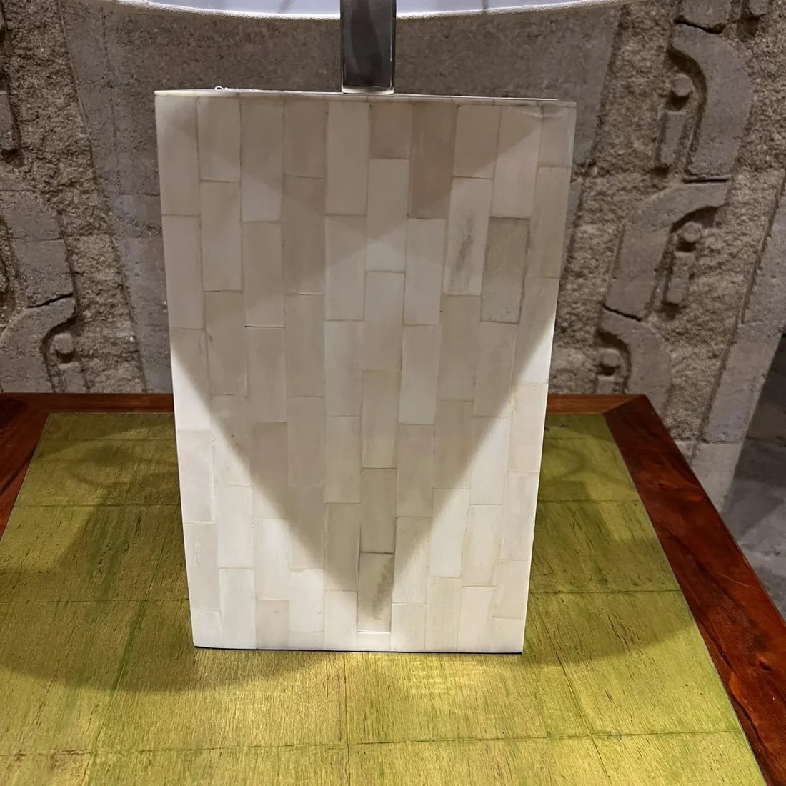 1970s Enrique Garcel Tessellated Bone Table Lamp Colombia - 5