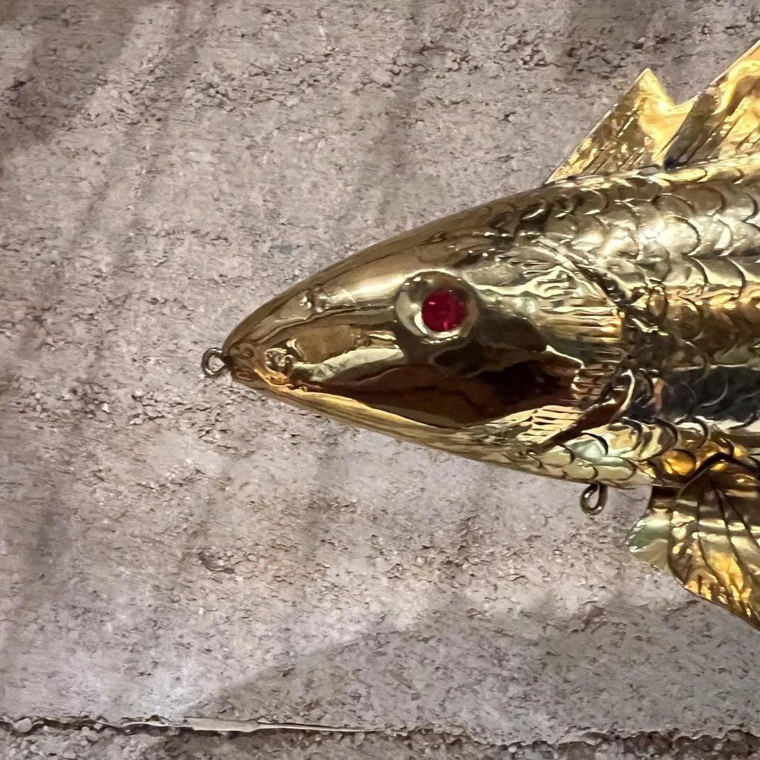 Modern Articulated Brass Fish Wall Sculpture Set of Two - 11