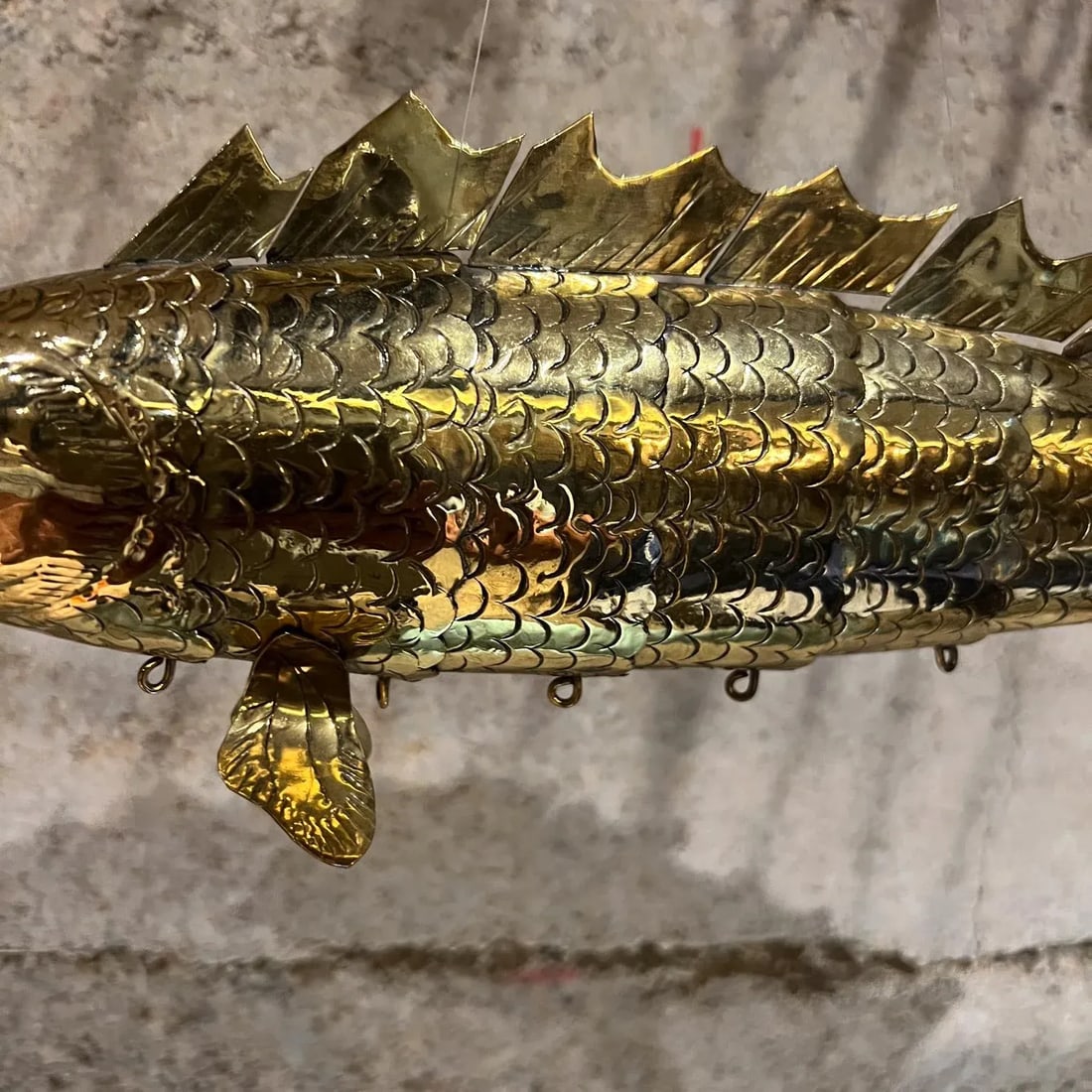 Modern Articulated Brass Fish Wall Sculpture Set of Two - 6