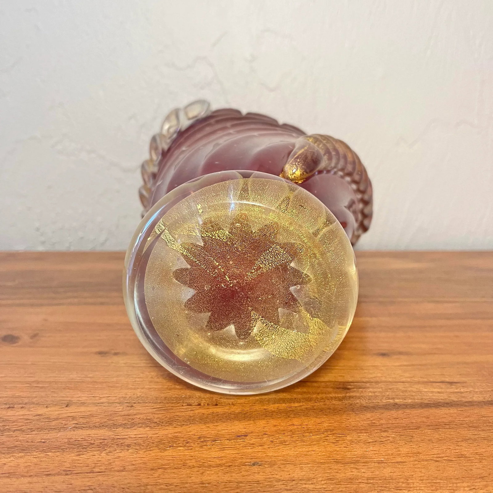 Mid 20th Century Murano-Ercole Barovier Bullicante Ruby Vase, Unmarked - 5