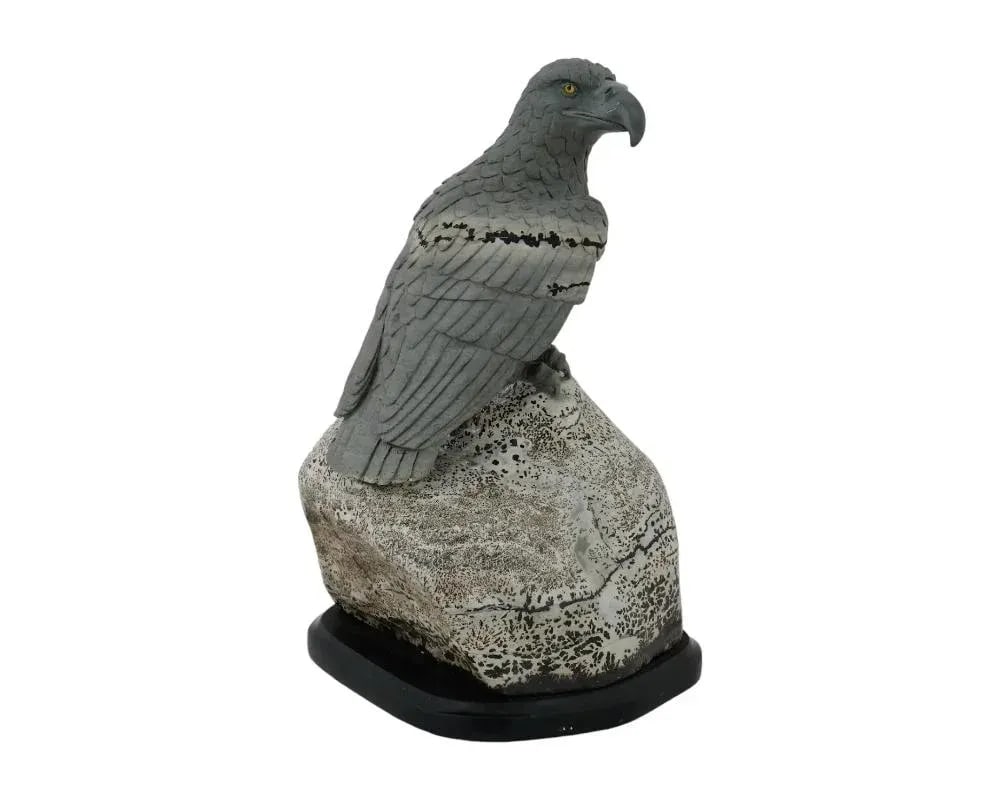 Late 20th Century Hand Carved Jasper Stone Eagle Sculpture - 4