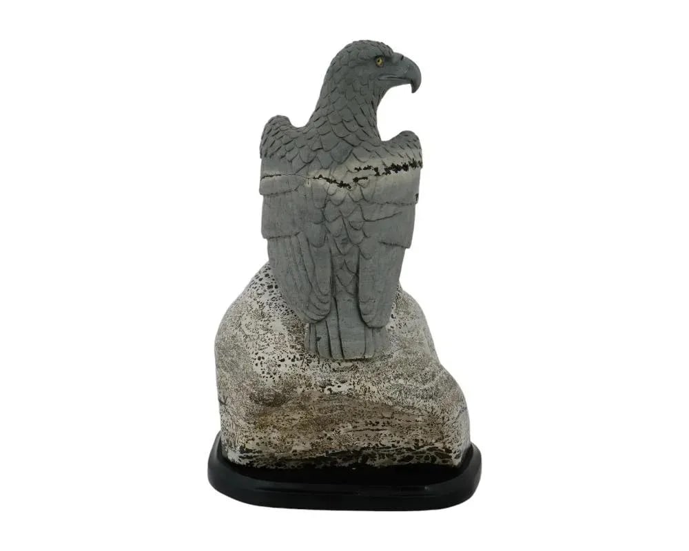 Late 20th Century Hand Carved Jasper Stone Eagle Sculpture - 5