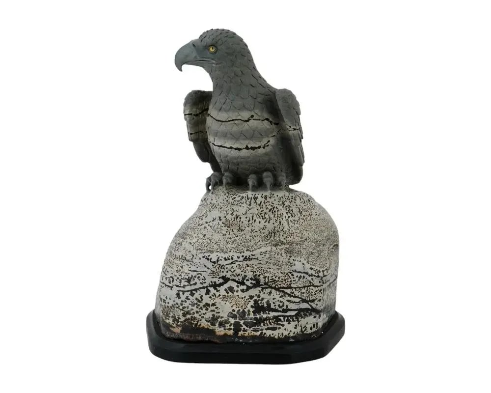Late 20th Century Hand Carved Jasper Stone Eagle Sculpture - 7