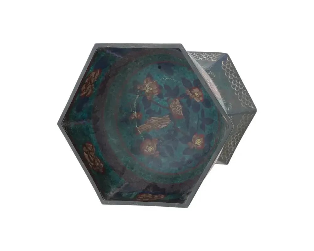 Antique Japanese Meiji Cloisonne Enamel Tazza Bowl - 3