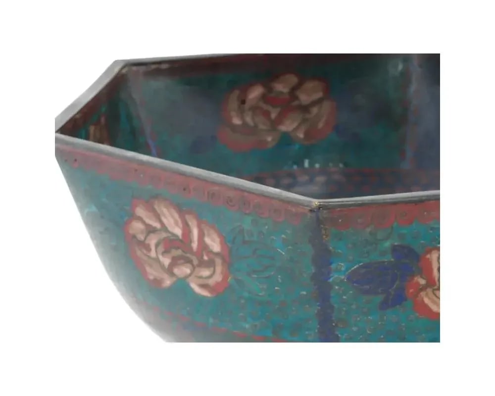 Antique Japanese Meiji Cloisonne Enamel Tazza Bowl - 5