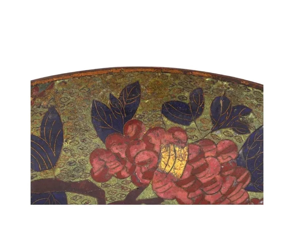 Large Antique Japanese Cloisonne Enamel Plate - 6