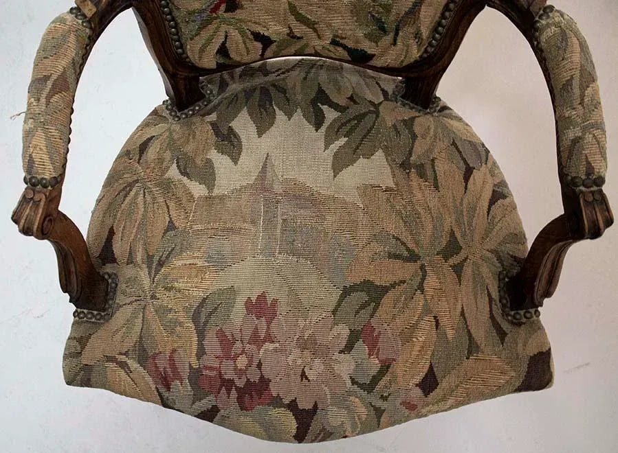 French Regency Style Tapestry Arm Chairs - a Pair - 6