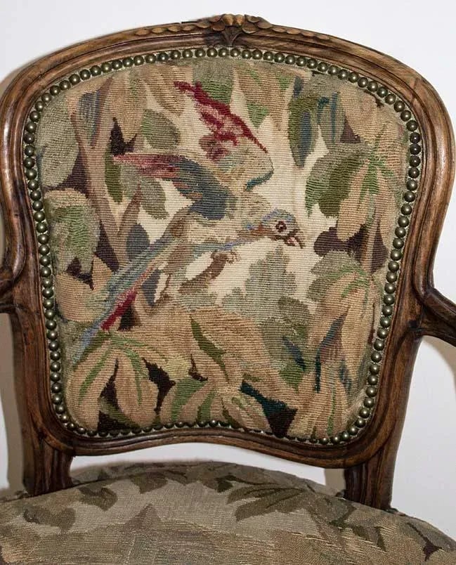 French Regency Style Tapestry Arm Chairs - a Pair - 7