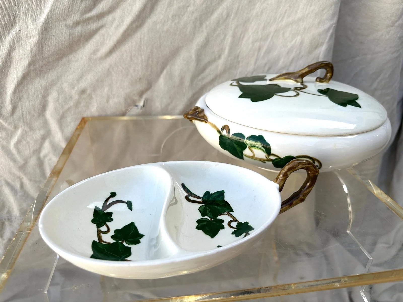 Vintage "Ivy" Print Serving Set of 12 - 2