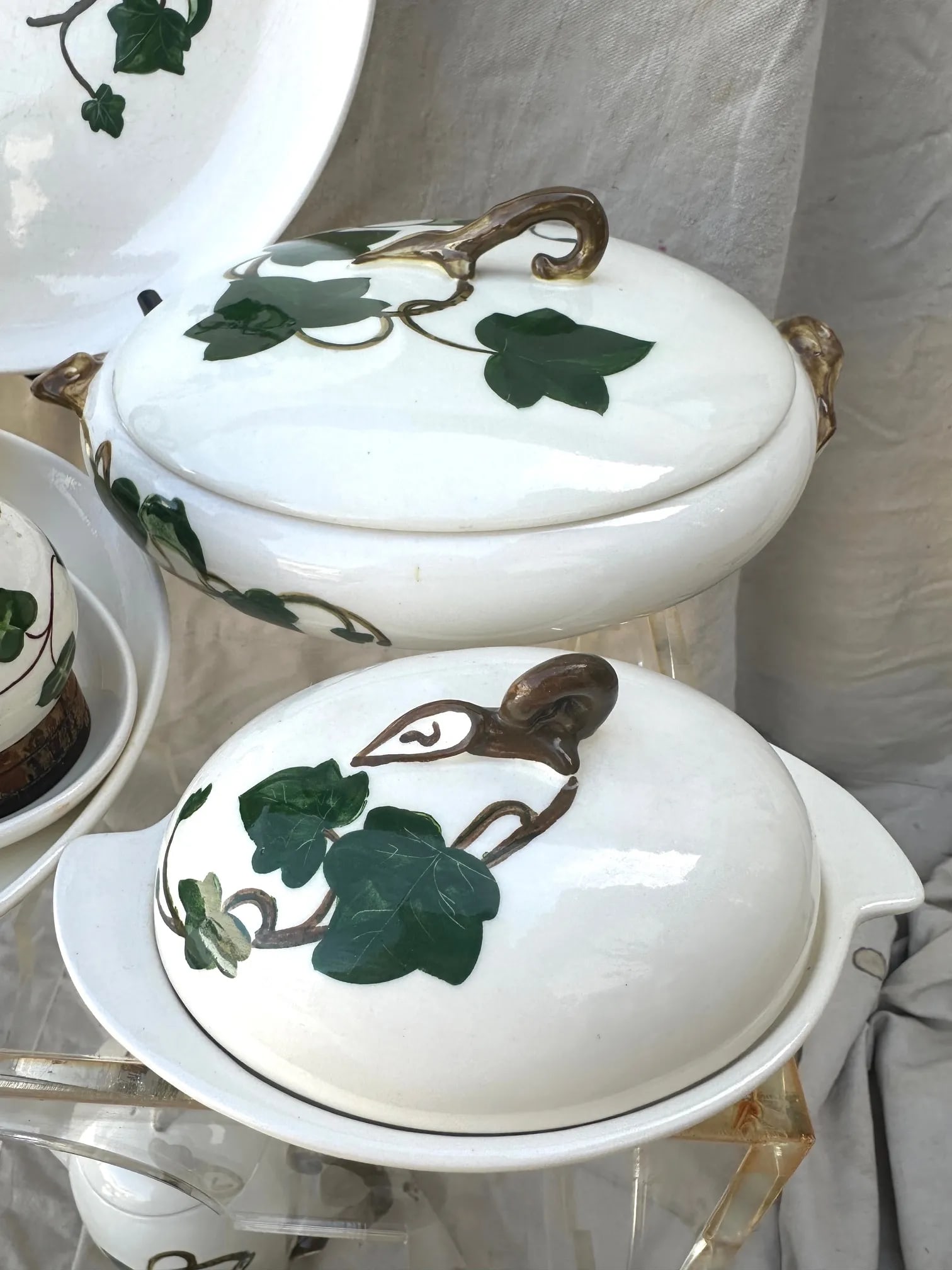 Vintage "Ivy" Print Serving Set of 12 - 4