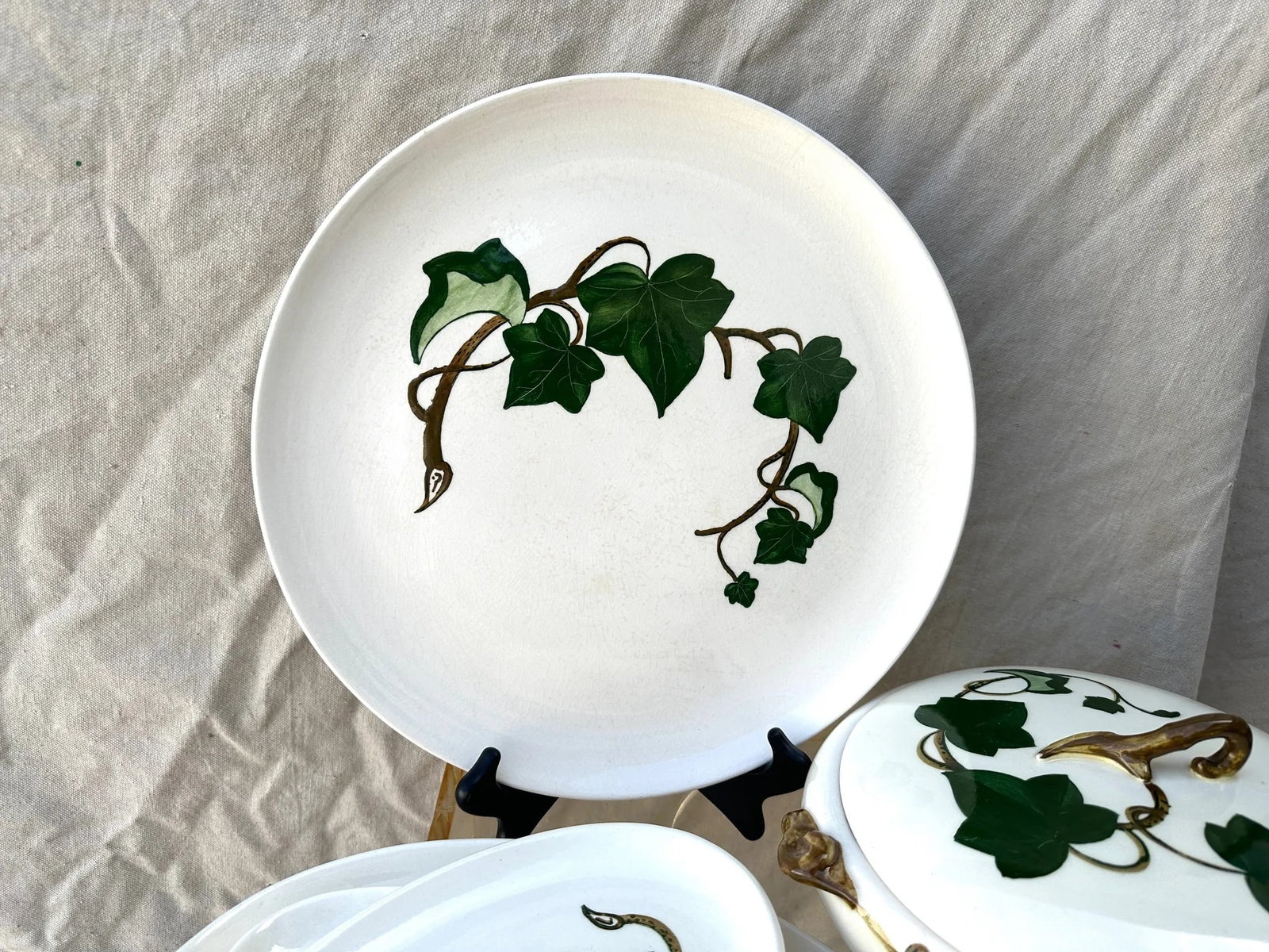 Vintage "Ivy" Print Serving Set of 12 - 5