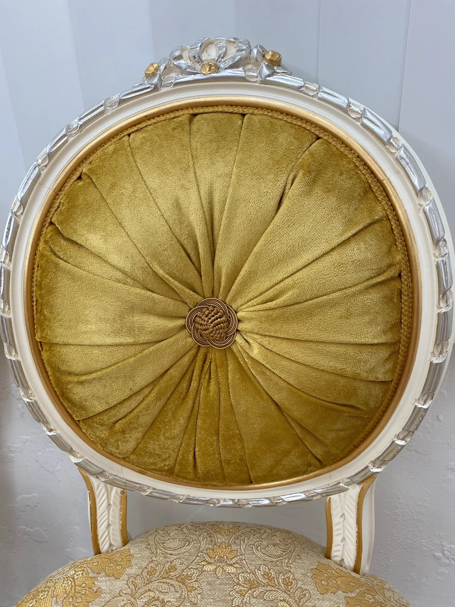 19th Century Reproduction 24 Karat Gold Leaf Italian Dining Chairs by Caspani Tino - Set of 4 - 3