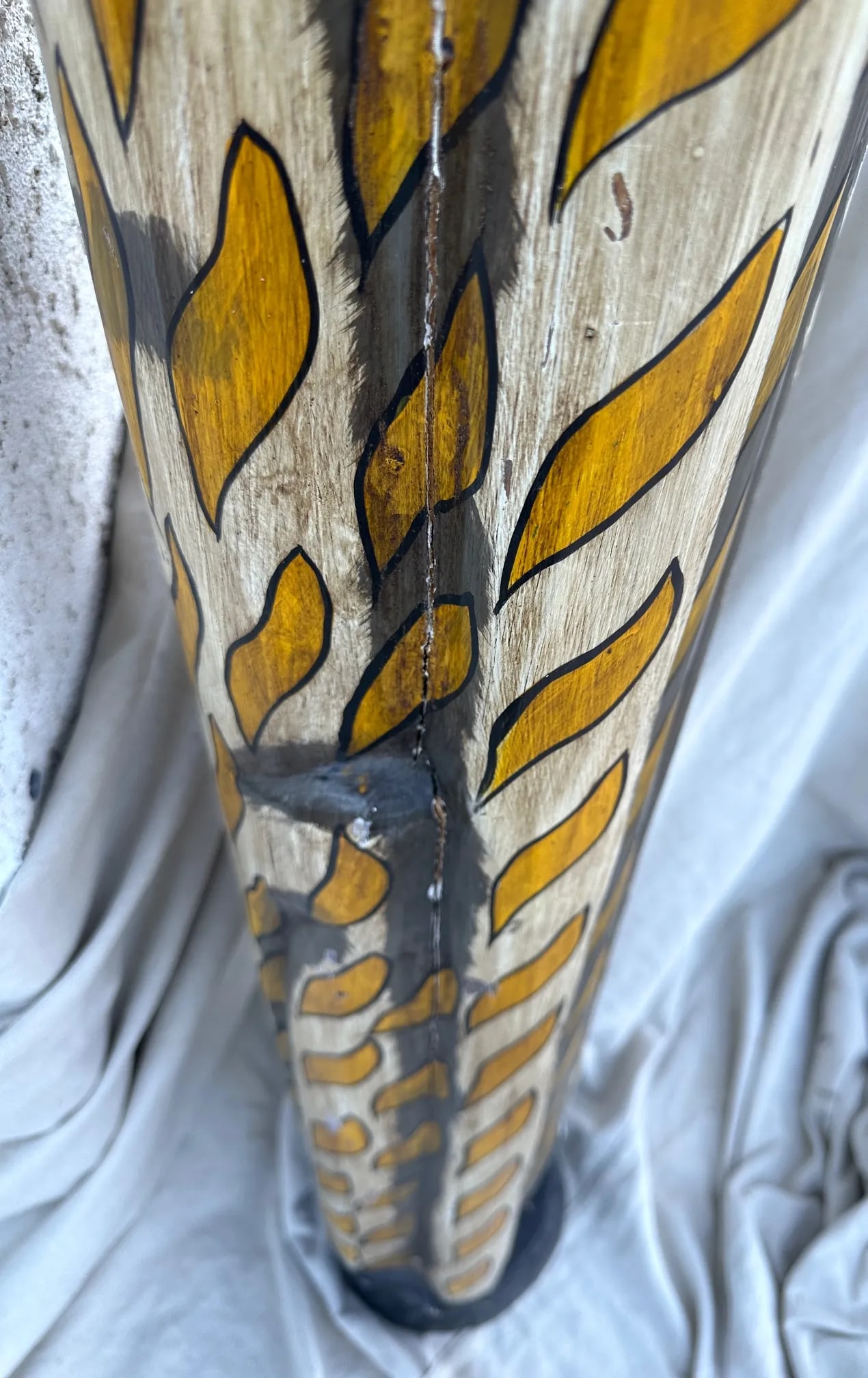 79in Tall Folk Art Wooden Cat Totem Pole Sculpture - 11