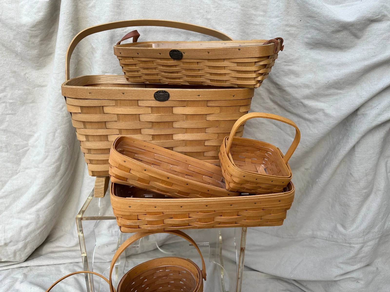 Vintage Lot of 9 Peterboro/Longaberger Handwoven Baskets - 5