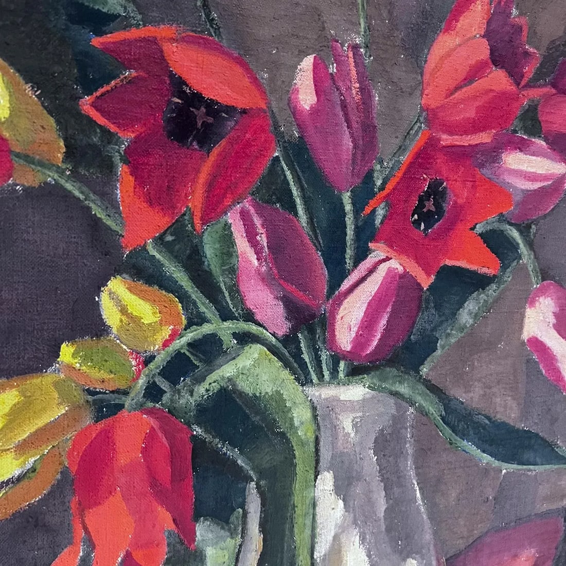 1960s Floral Still Life Oil Painting, Signed & Framed, 35.25x27.25 Mid Century - 10