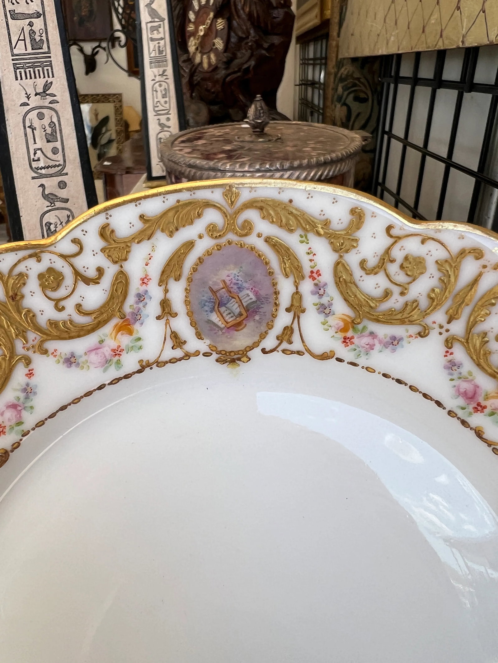 Set of 8, Raphael Weill Hand Enameled "Important Figures" Porcelain Plates 9" - 4
