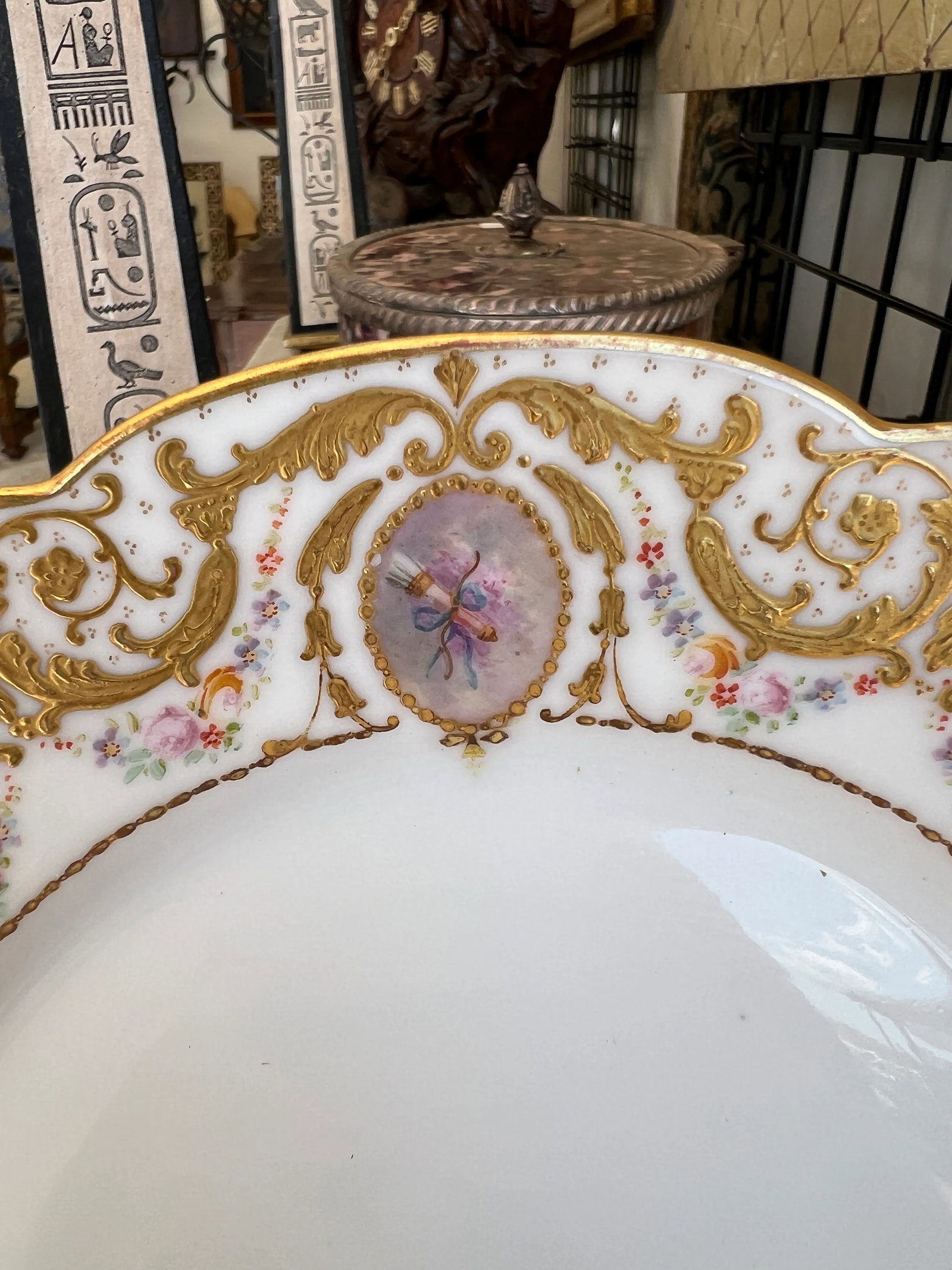 Set of 8, Raphael Weill Hand Enameled "Important Figures" Porcelain Plates 9" - 5