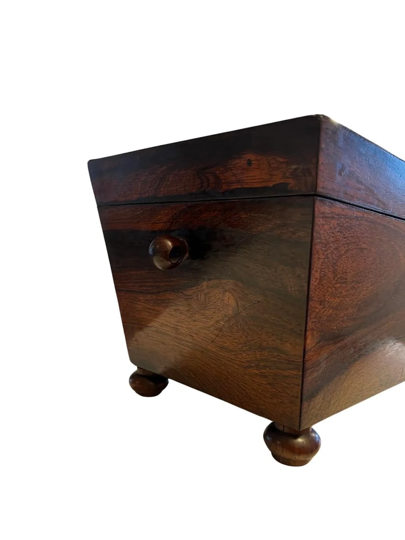 Large 19th Century English Mahogany Sarcophagus Form Tea Caddy - 3