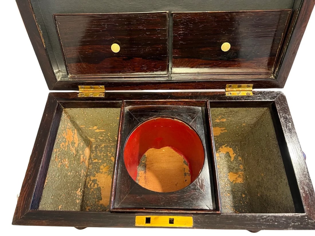 Large 19th Century English Mahogany Sarcophagus Form Tea Caddy - 7