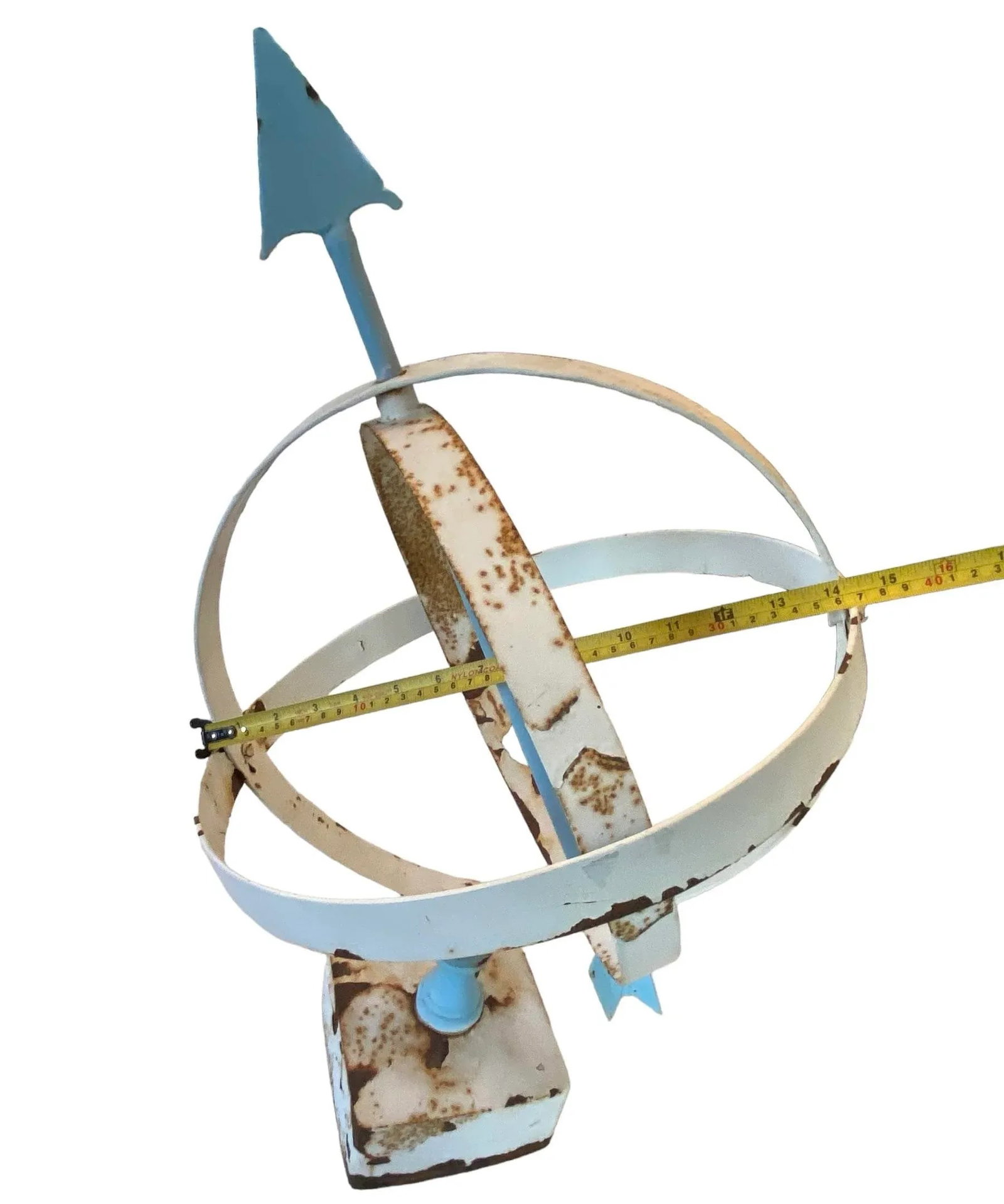 Mid 20th Century Blue & White Painted Metal Armillary - 11