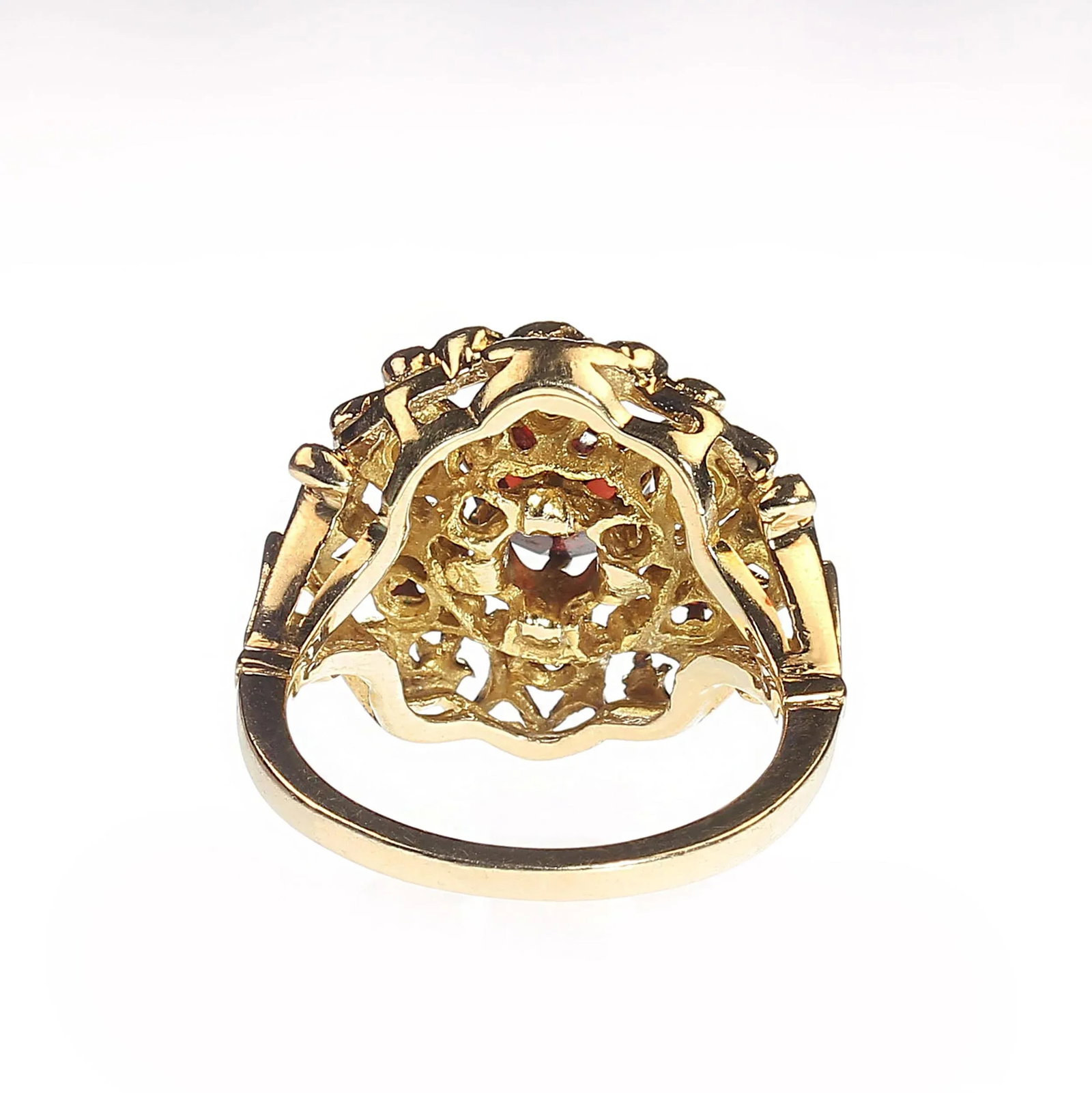Vintage Garnet and 14k Yellow Gold Ring Size 5.25 - 4