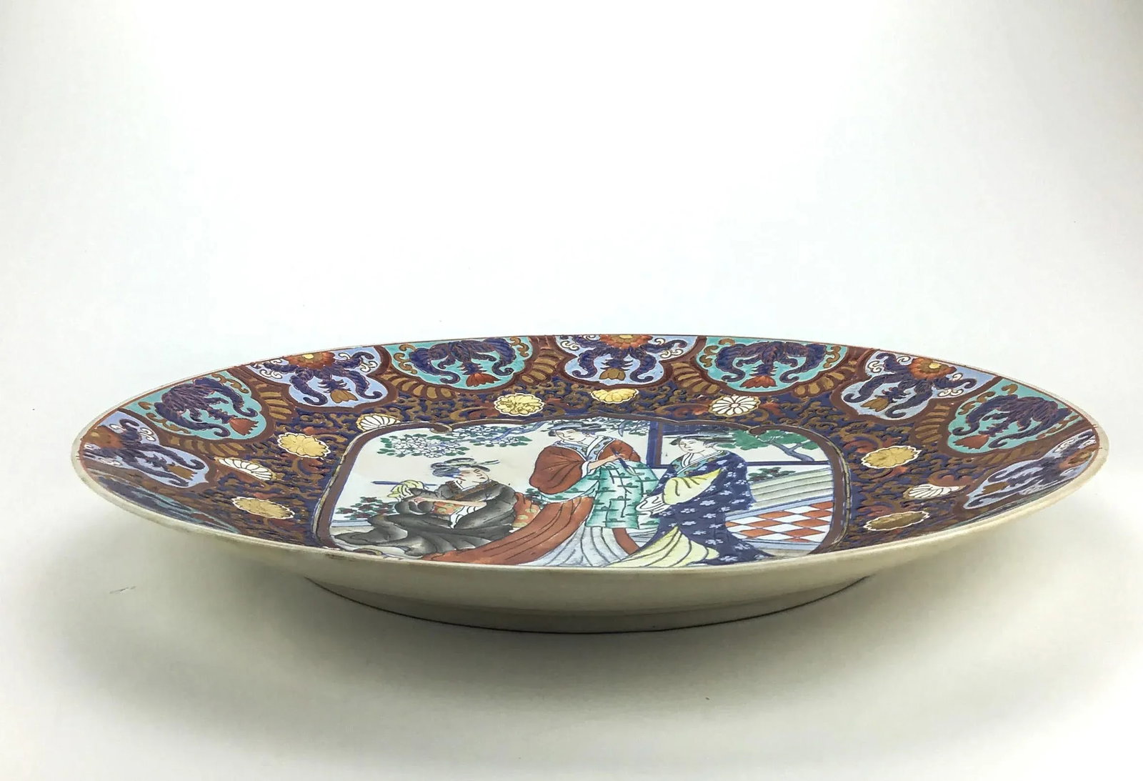 Chinese Famille Rose Mandarin Porcelain Charger - 2