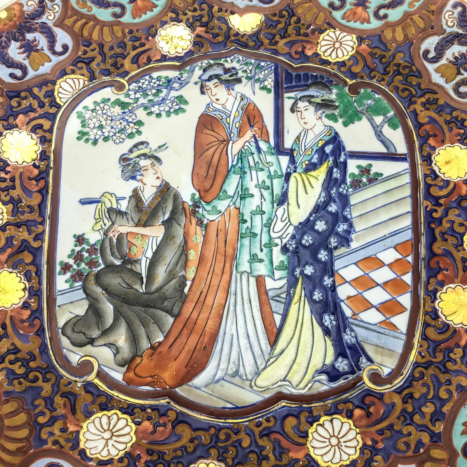 Chinese Famille Rose Mandarin Porcelain Charger - 5