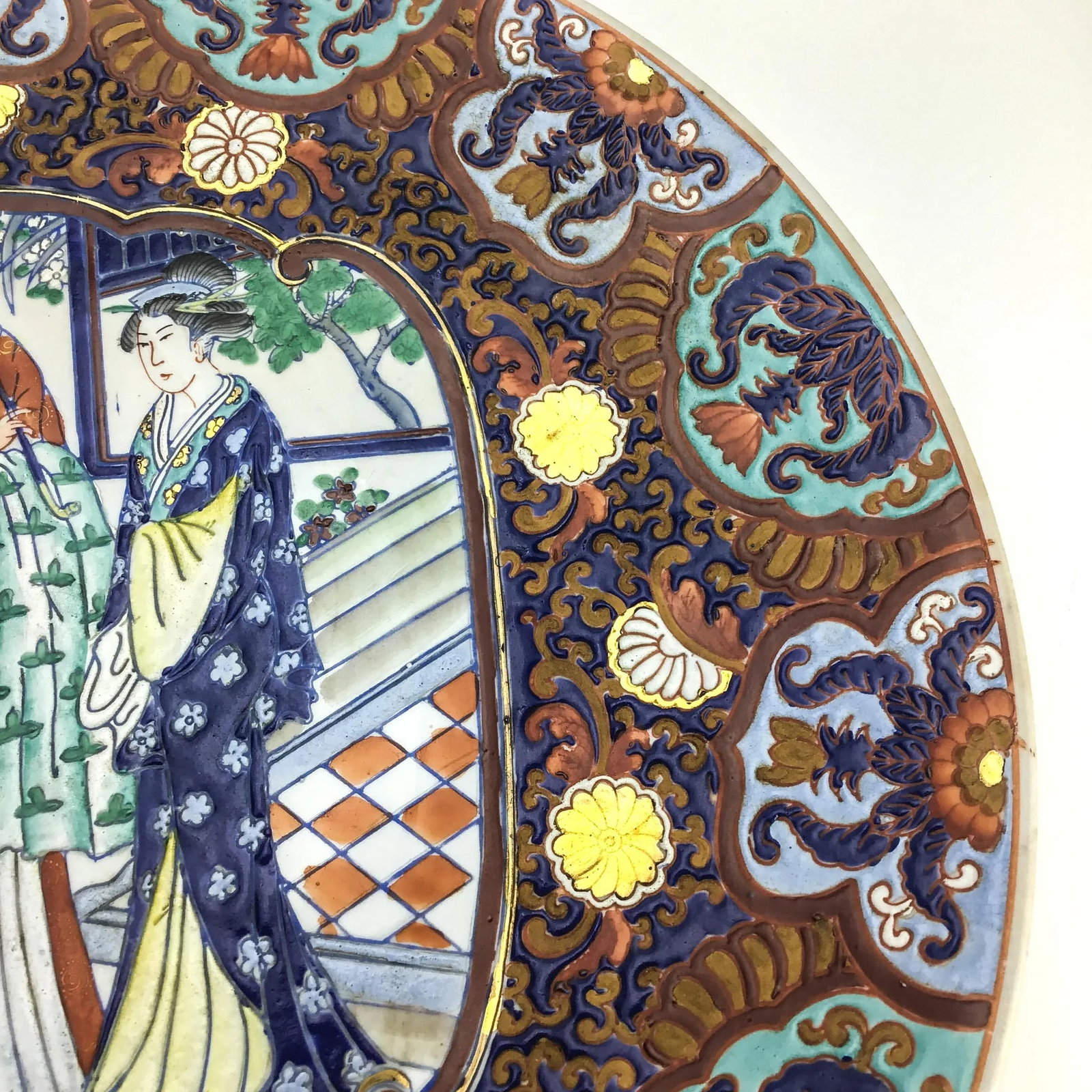 Chinese Famille Rose Mandarin Porcelain Charger - 6