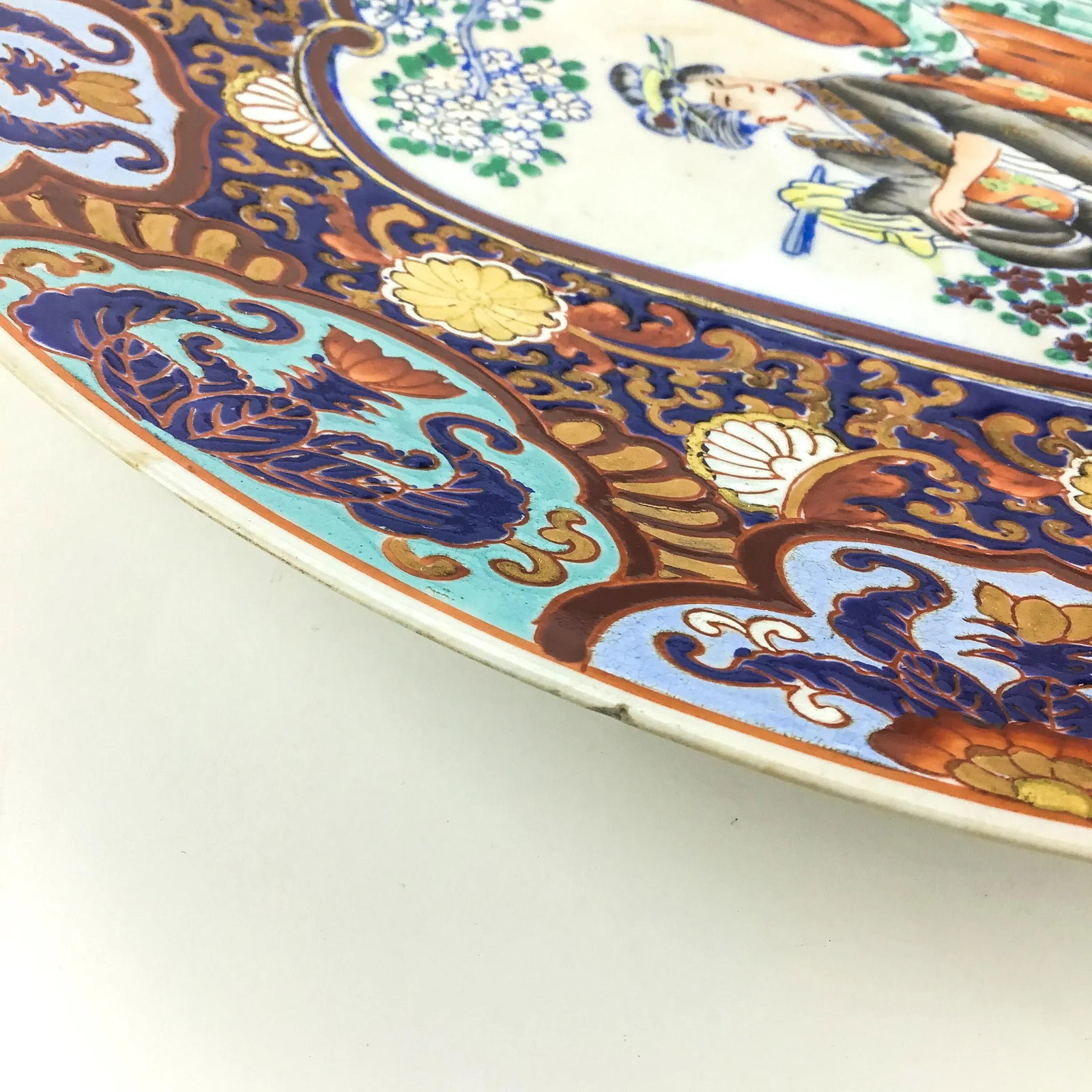 Chinese Famille Rose Mandarin Porcelain Charger - 8