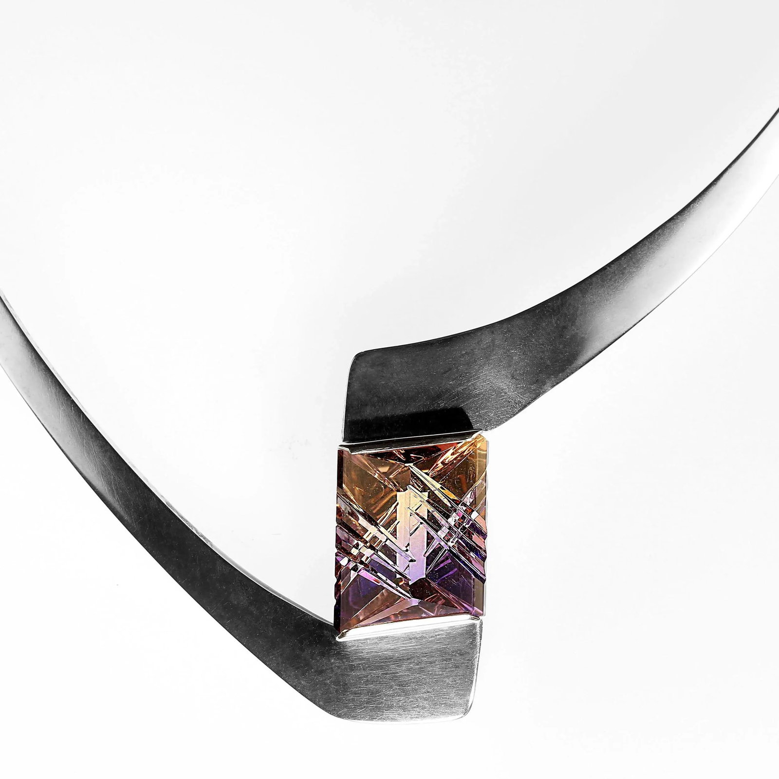 1980s One of a Kind Fantasy Cut Ametrine in Sterling Silver Collar - 3