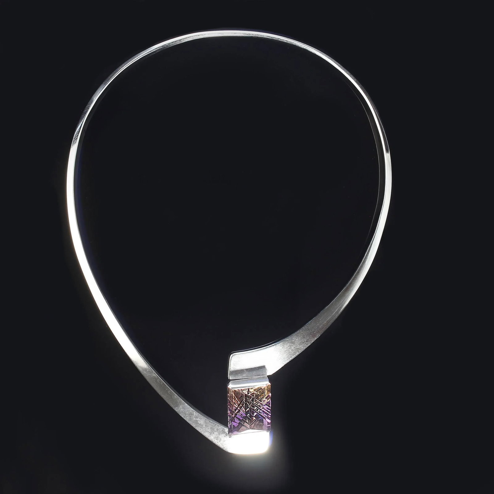 1980s One of a Kind Fantasy Cut Ametrine in Sterling Silver Collar - 5