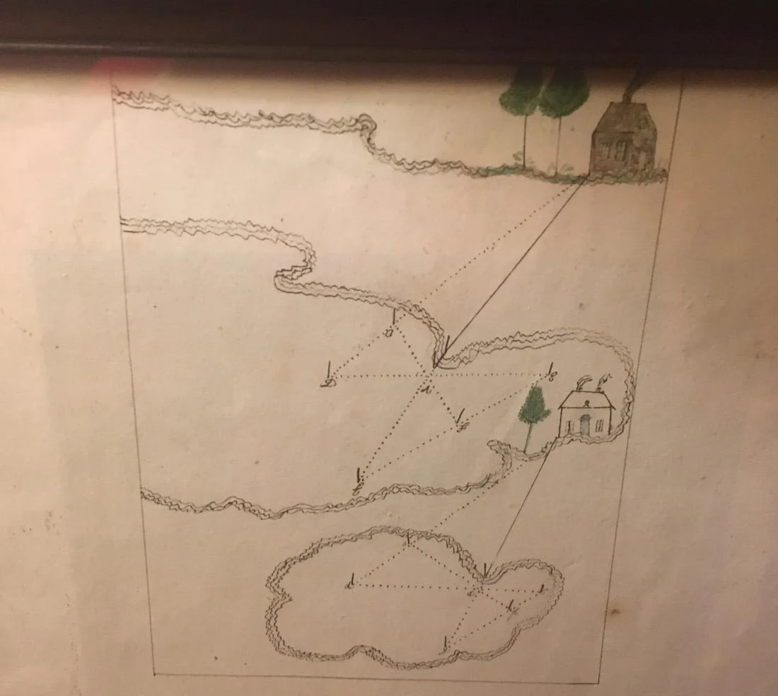 Early Folk Art American Two Sided Framed Military Drawing With Map - 10