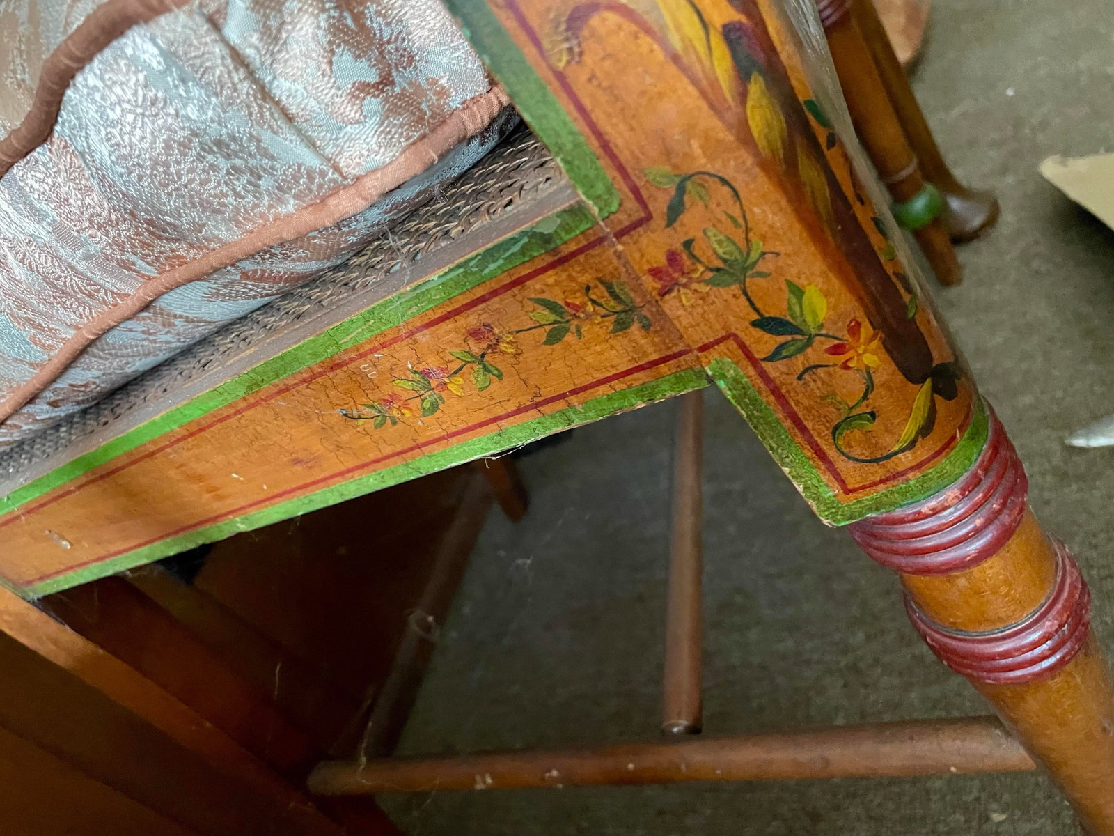 Edwardian Satinwood Painted Cane Seat Open Armchairs - a Pair - 10