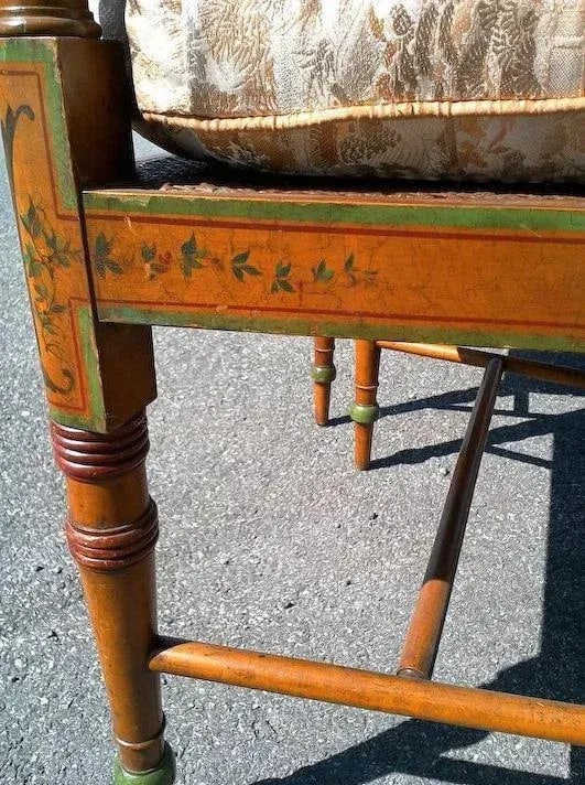 Edwardian Satinwood Painted Cane Seat Open Armchairs - a Pair - 8