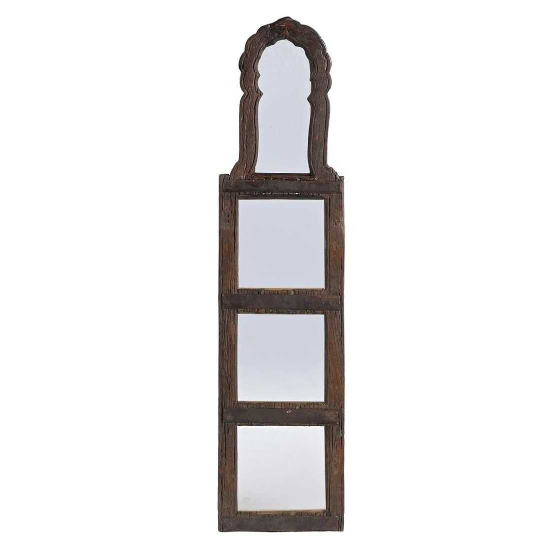 Rustic Ranch Style Antique Spalted Aged Wood Wall Panels With Glass - Set of 2 - 2