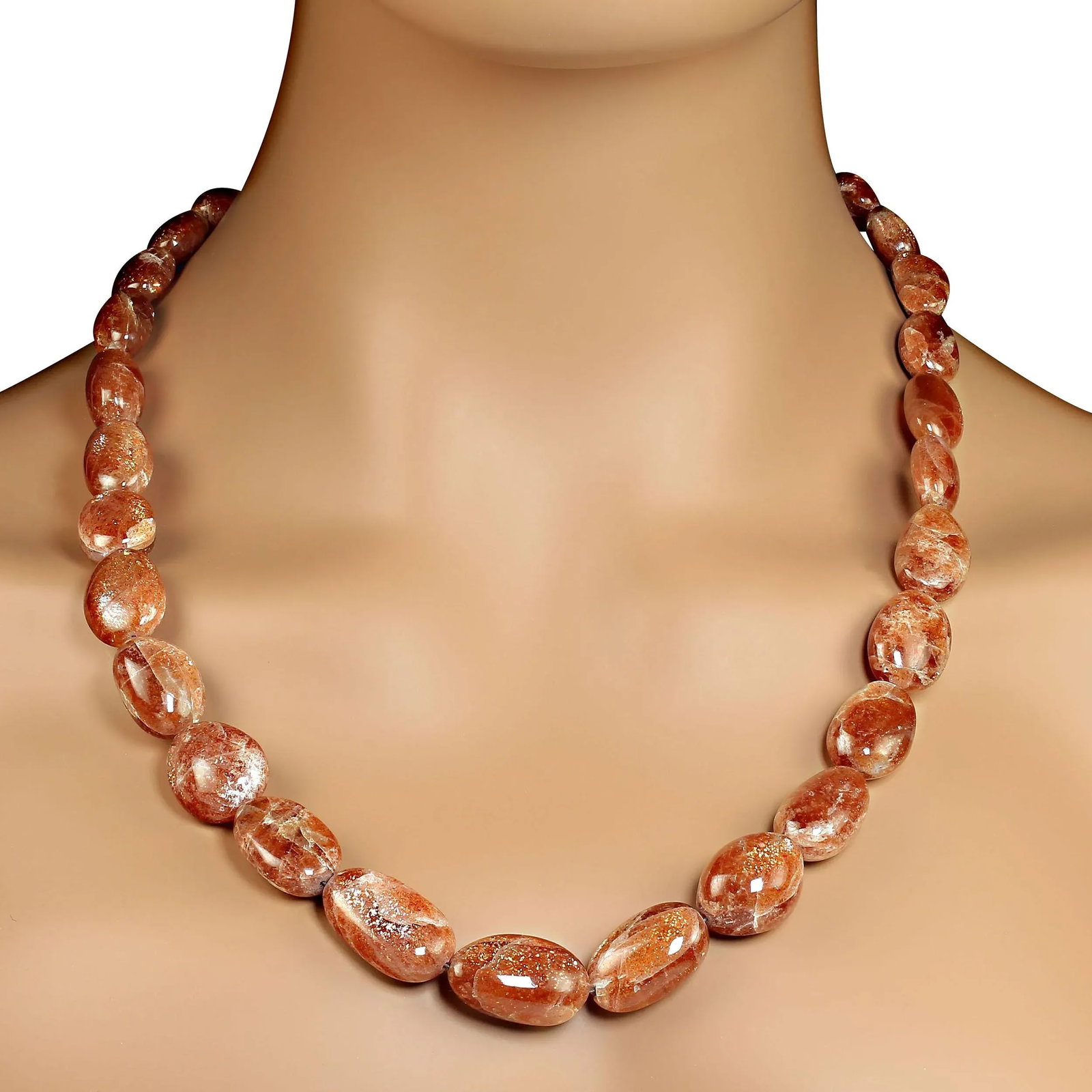 Graduated African Sunstone Necklace - 3
