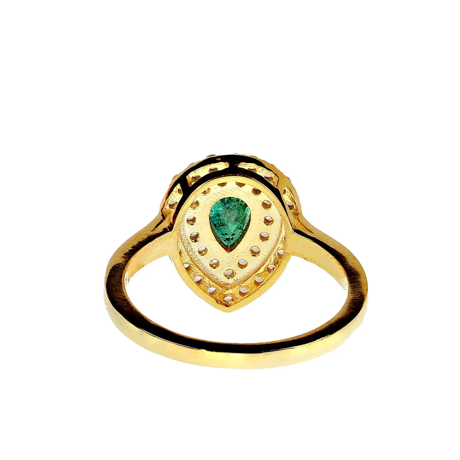Emerald and White Sapphire Ring Size 8.25 - 6