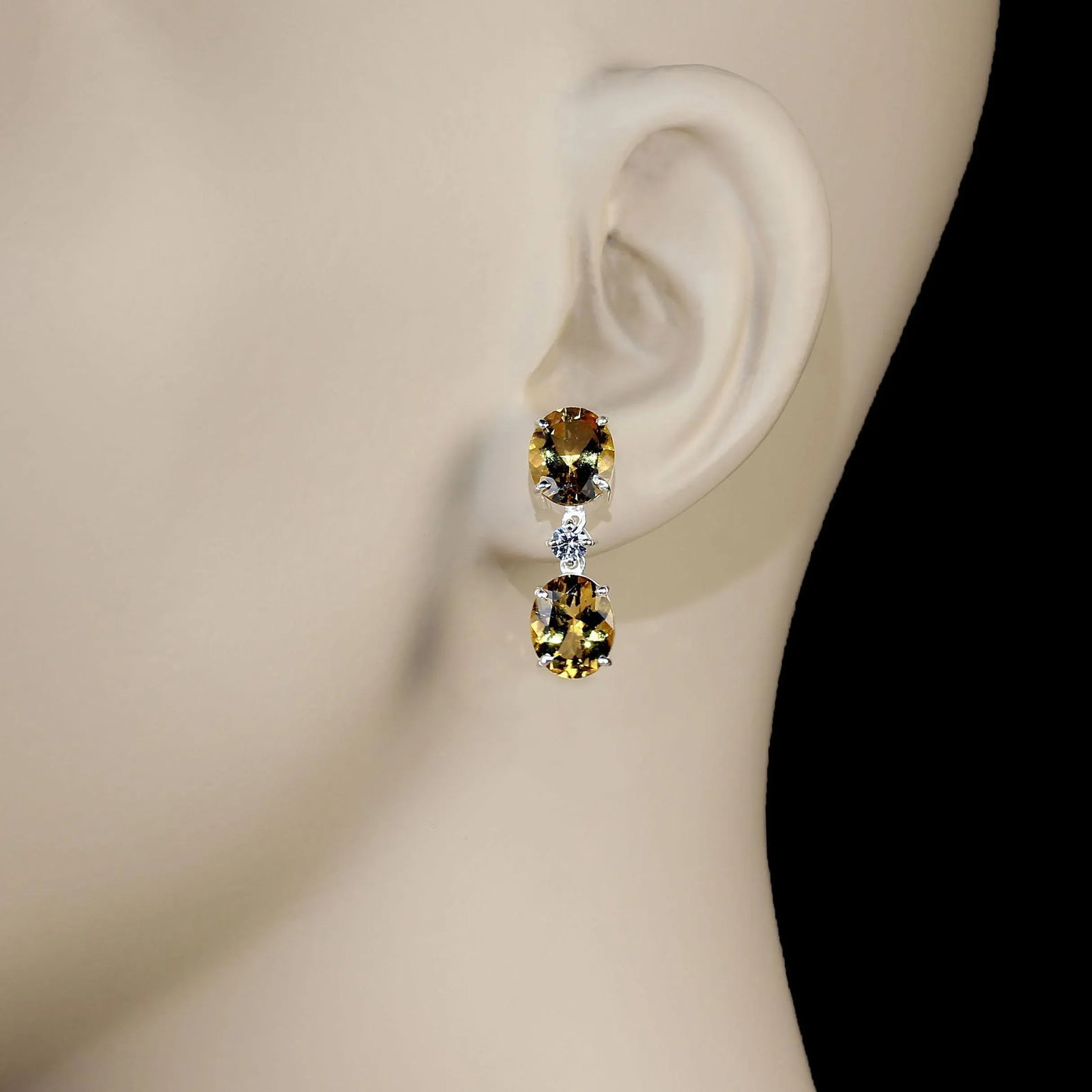 AJD Beryl Drop Earrings in Sterling Silver With Gold Rhodium - 2 Pieces - 2