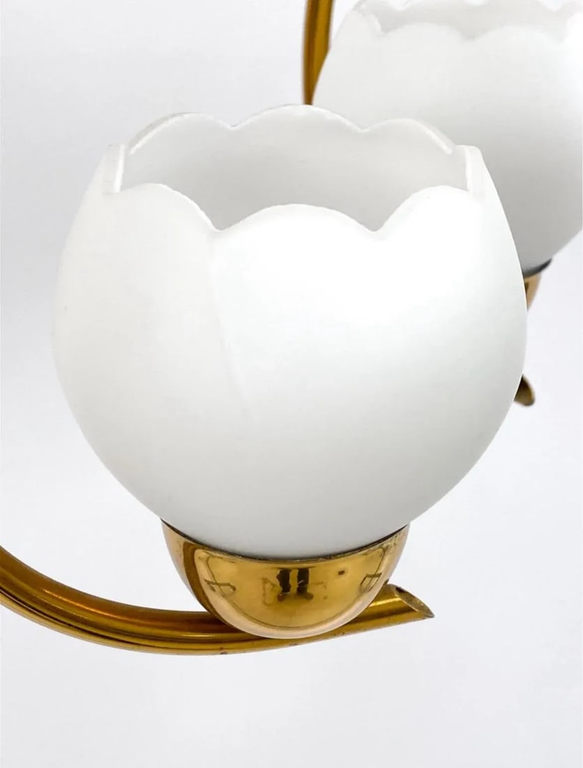 Mid-Century Swedish Brass Chandelier in the Style of Hans Bergstrom for Atelje Lyktan - 7