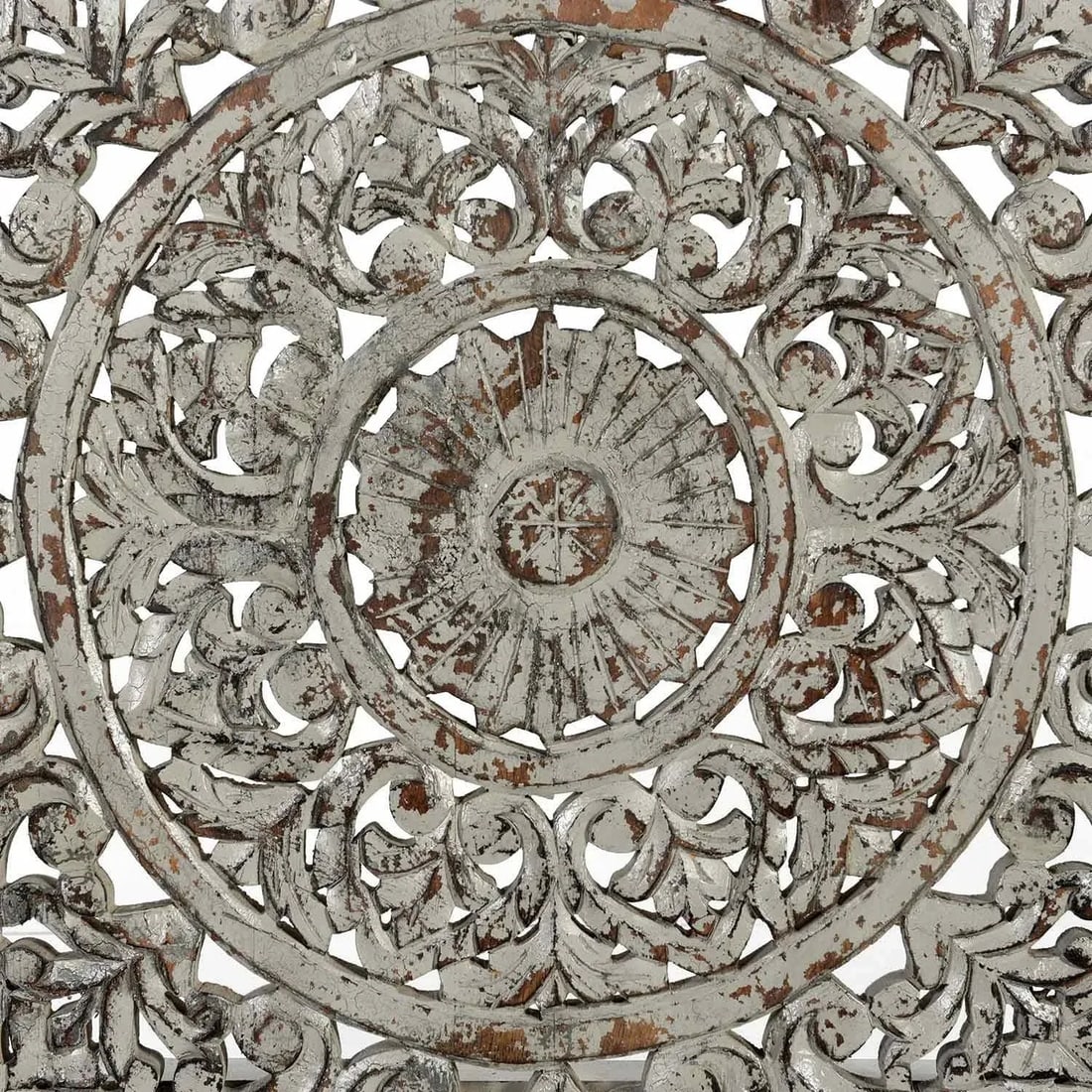 1990s Square Lattice Carved Solid Wood Wall Panel - 3