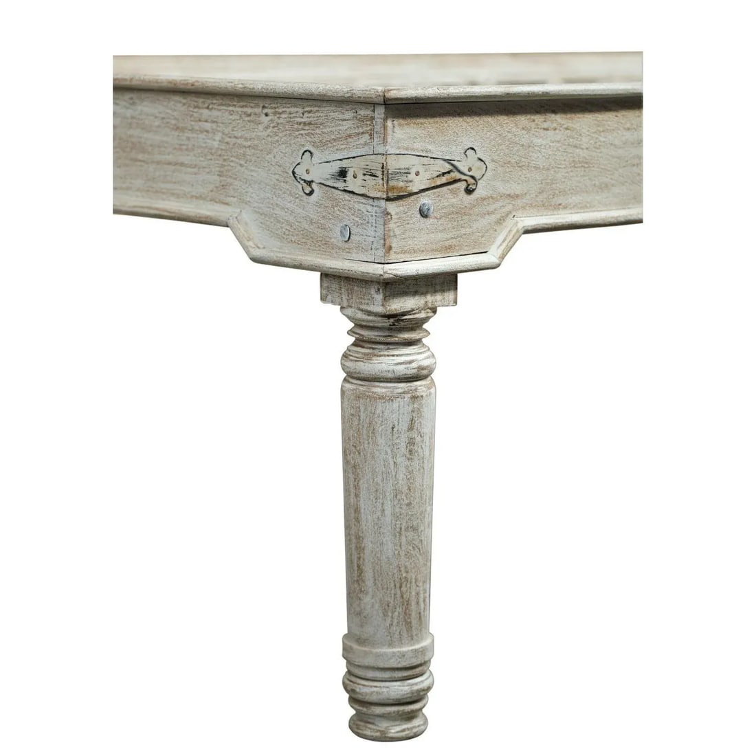 Vintage Farmhouse Style Distressed White Antique Door Repurposed 79" Long Dining Table - 5