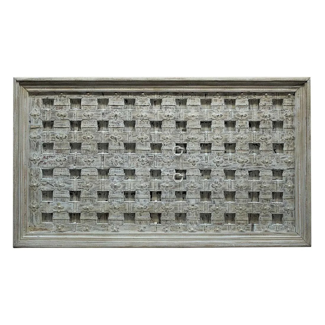 Vintage Farmhouse Style Distressed White Antique Door Repurposed 79" Long Dining Table - 7