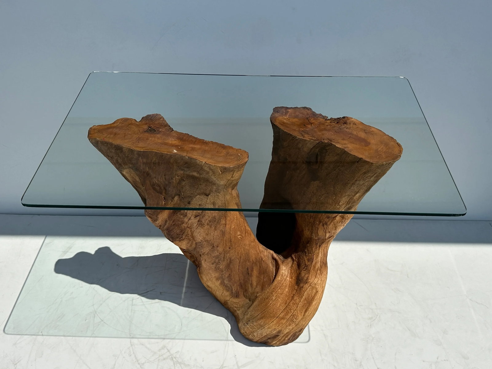 1980s Organic Tree Trunk Root Console Table - 2