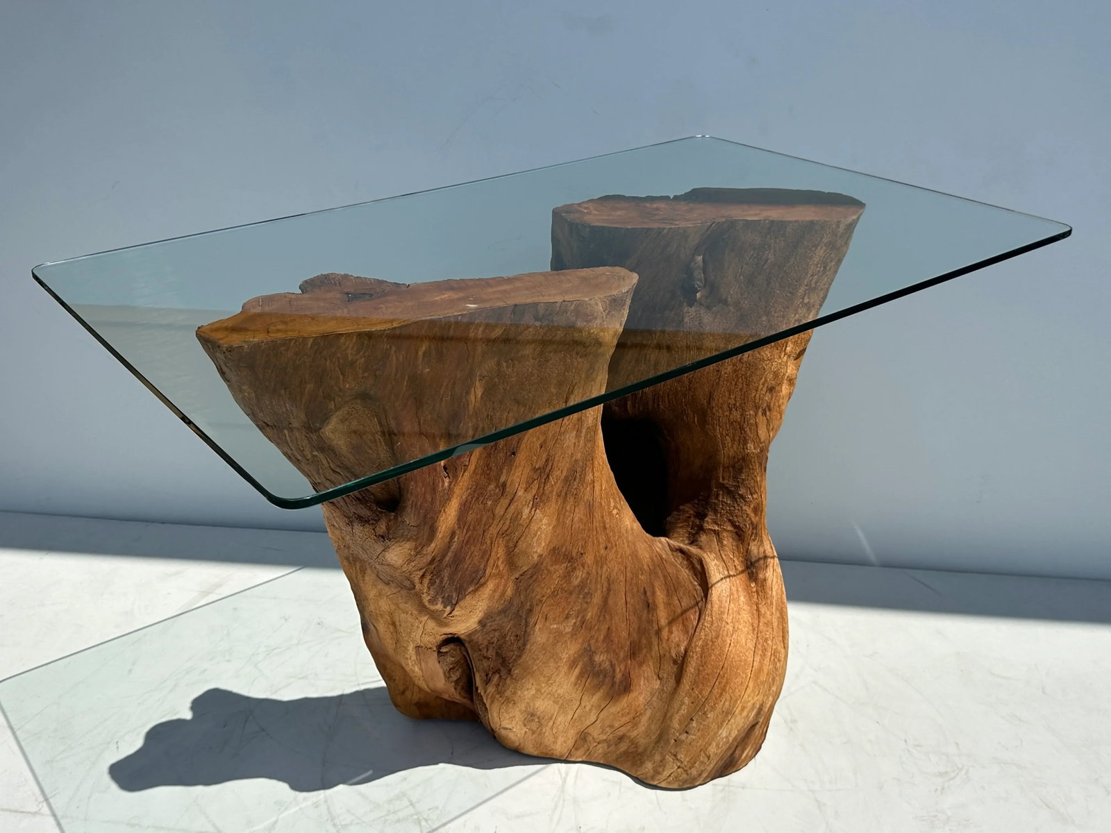 1980s Organic Tree Trunk Root Console Table - 8