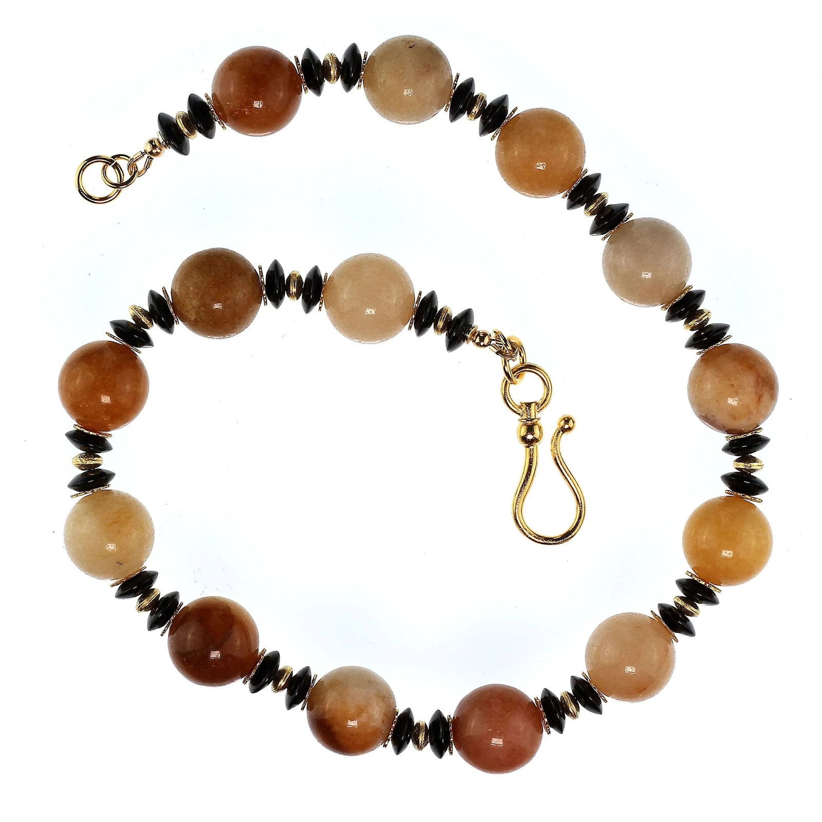 Statement Necklace in Shades of Golden Jade Black Tourmaline - 5