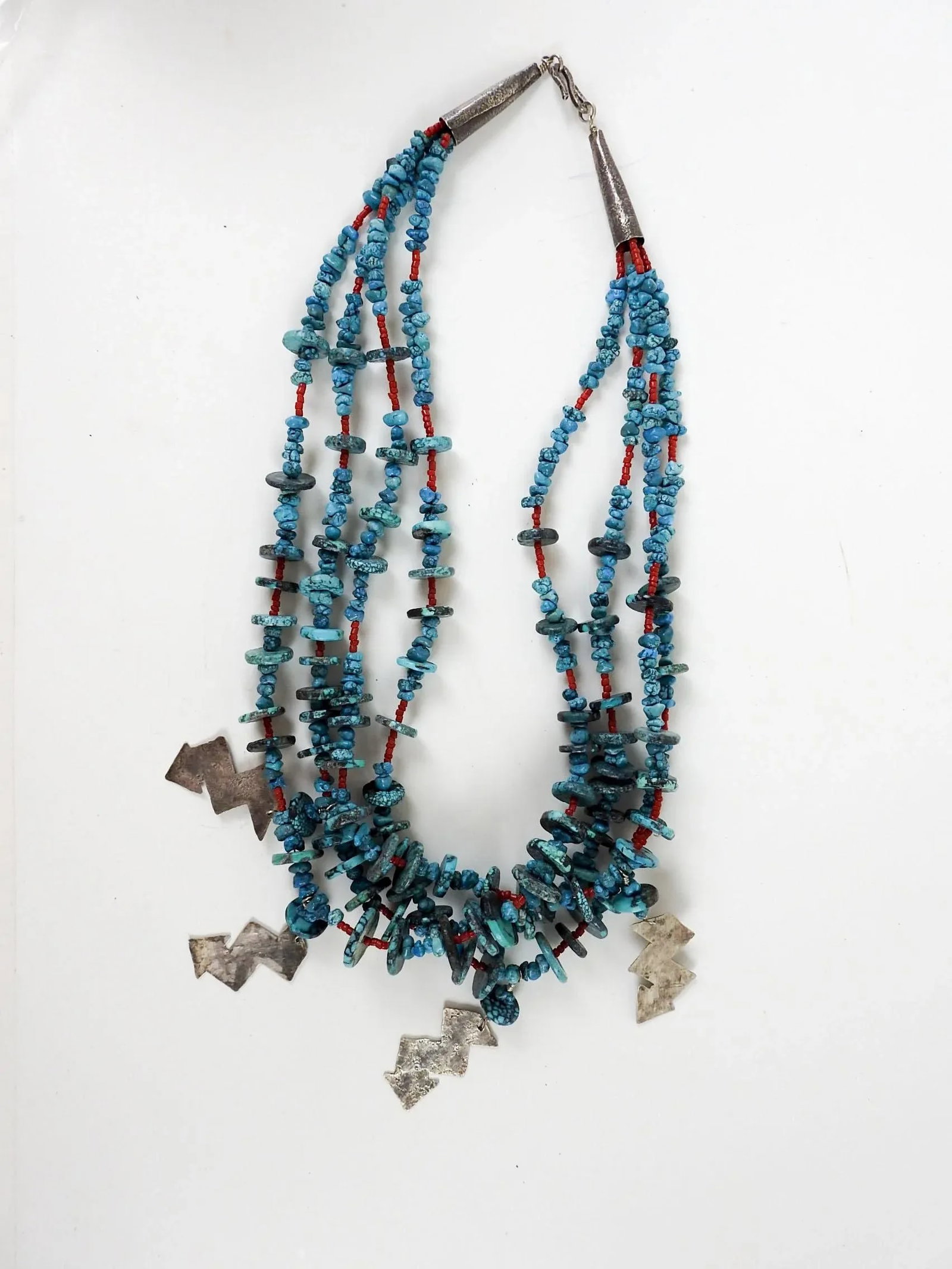 Late 20th Century Artist Studio Turquoise Sterling Silver Necklace & Earrings - 2