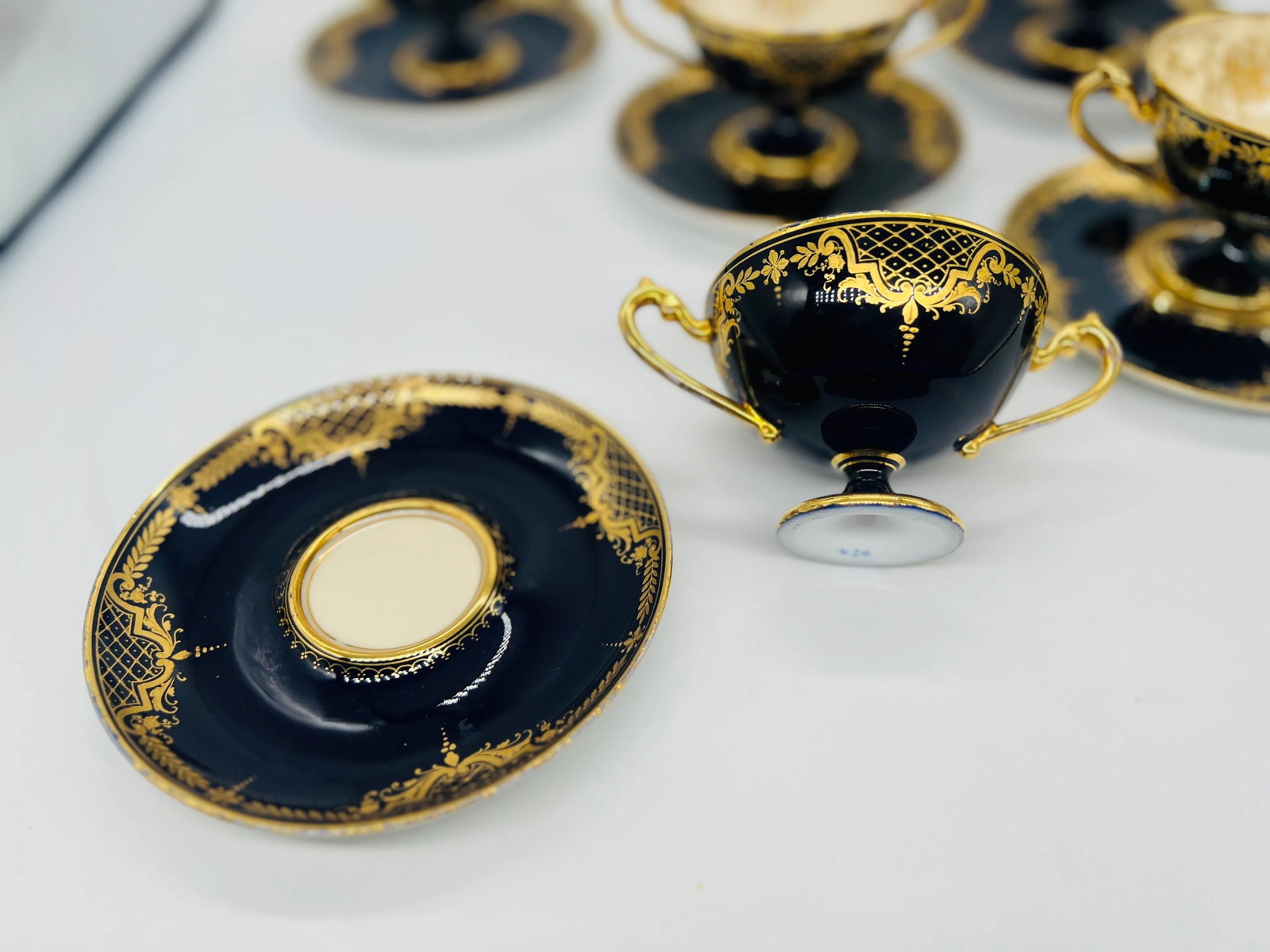 10 Pc., Ambrosius Lamm, Dresden Porcelain Tea Set C. 1910 - 7