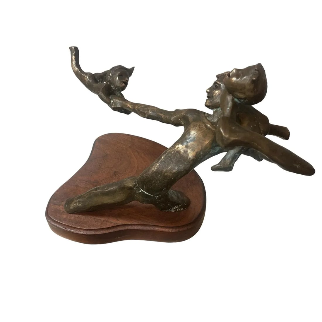 1970s Bronze Sculpture of Man Playing With and Swinging Kids by Million - 6